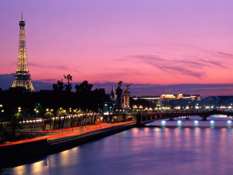 Eiffel Tower Paris France Sunset Wallpaper