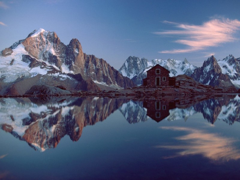 French Alps Reflection Wallpaper