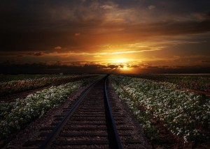 Railroad Sunset Wallpaper