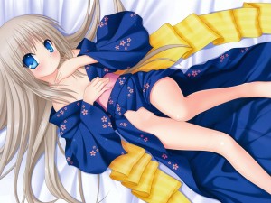 Blue Eyed Blonde Haired Anime Girl Wallpaper