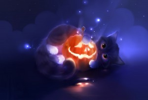 Cute Kitten Pumpkin Wallpaper
