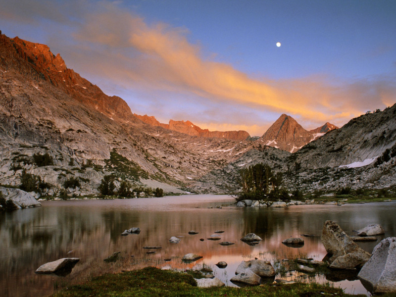 Sunset Over A Mountain Lake In The High Sierra