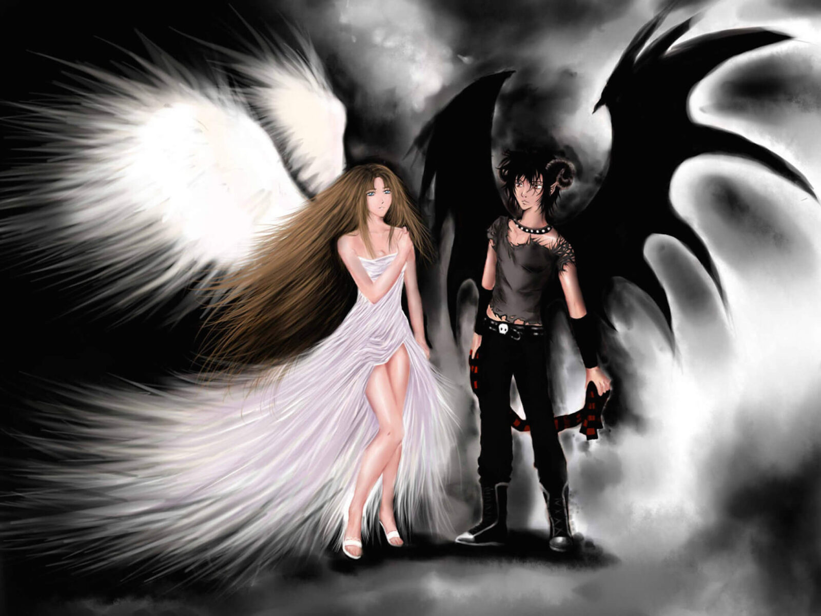 angel fighting demon wallpaper
