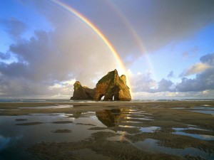 Rainbow Over NZ Wallpaper