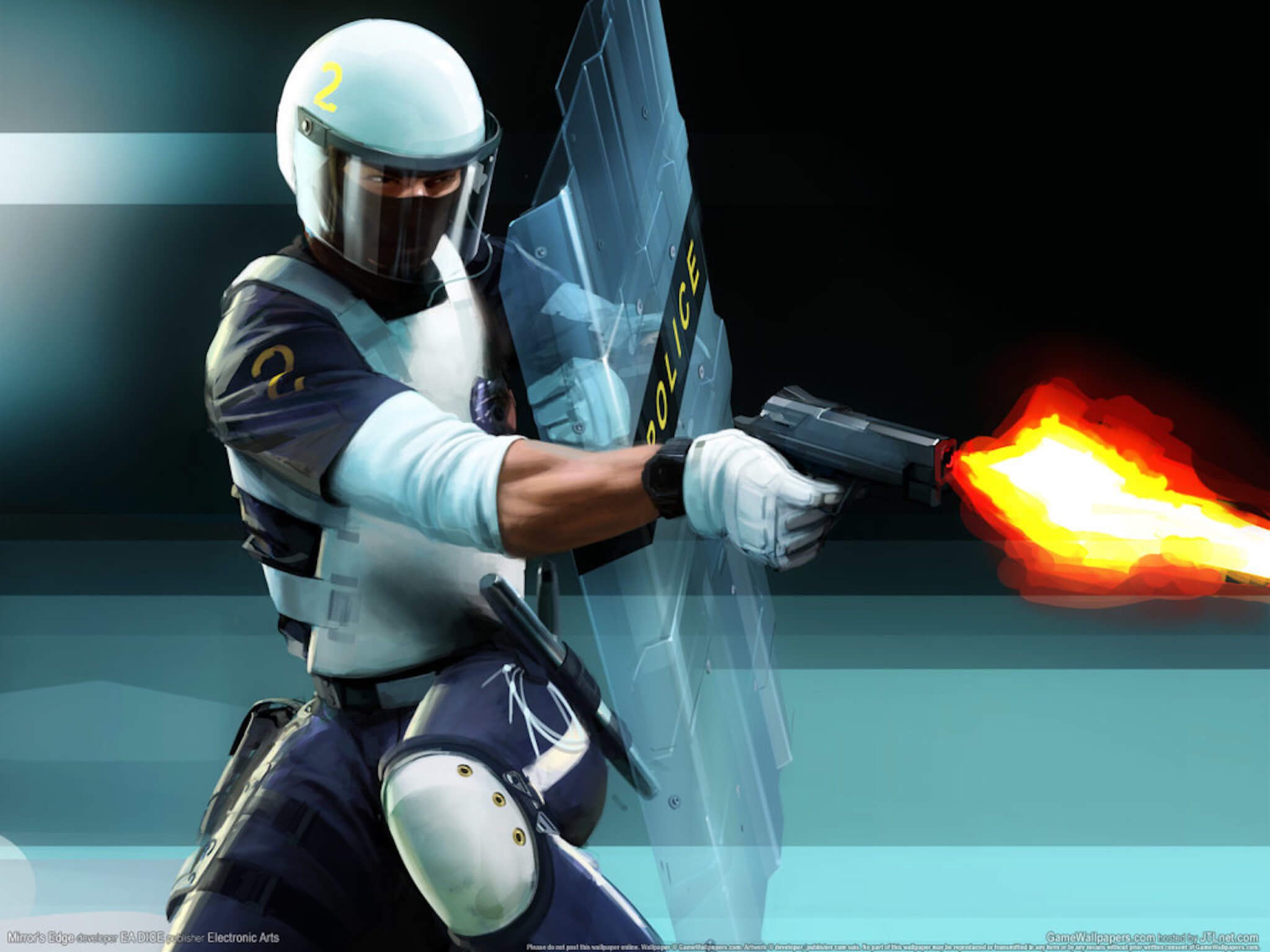 Mirror's Edge Pursuit Cop Wallpaper Free HD Game Image